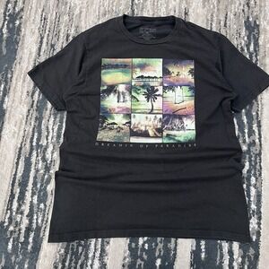 Short Sleeve Y2K LA Shirt Men's Size Medium Black Los Angeles